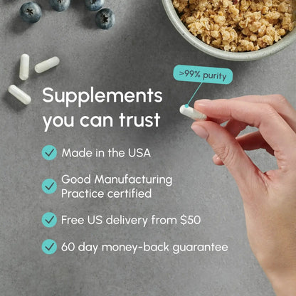 NR Supplement - High Purity Nicotinamide Riboside Capsules - NAD+ Booster for Anti-Aging, Cellular Energy & Repair - Alternative to NMN - 60 Veggie Capsules